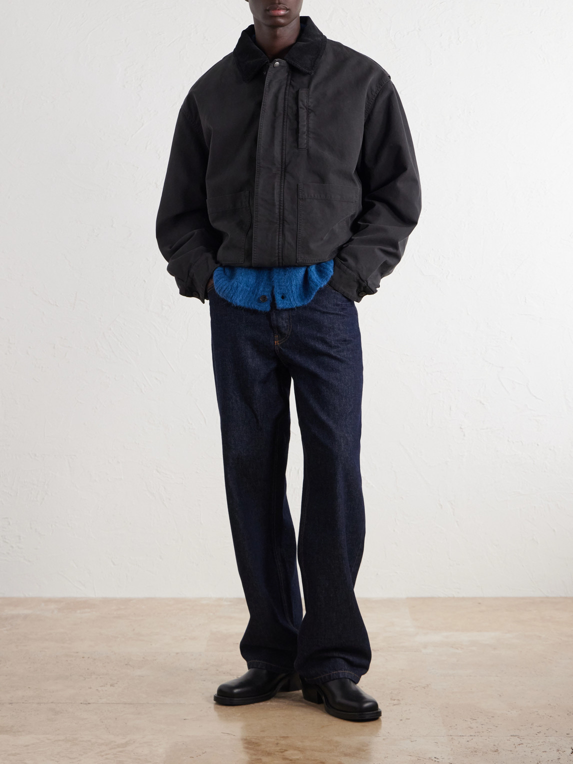 Corduroy-Trimmed Cotton-Canvas Jacket