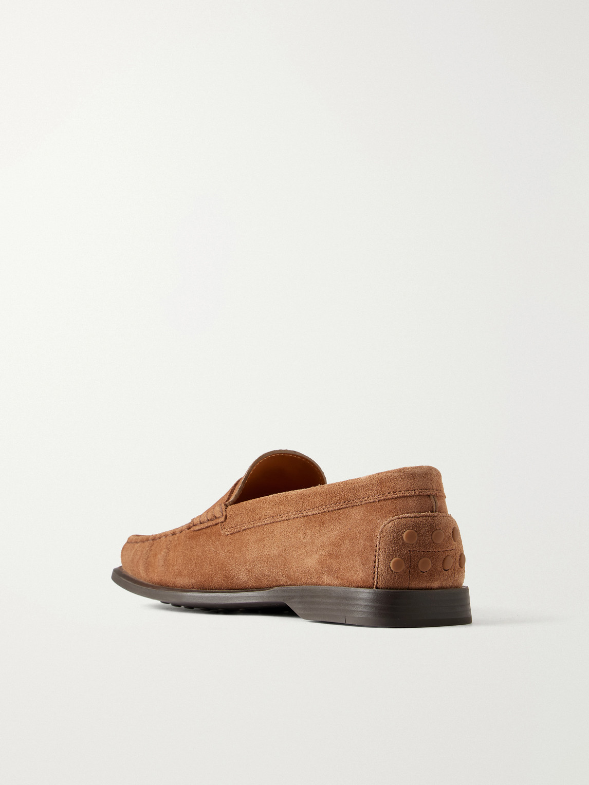 Gathered Suede Penny Loafers