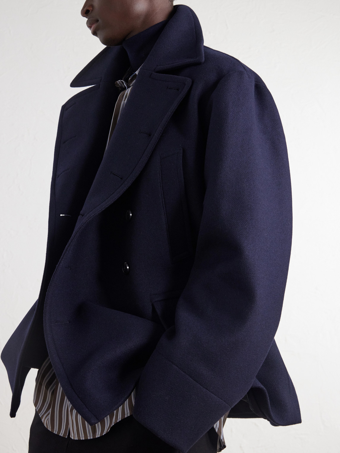 Double-Breasted Wool-Blend Coat