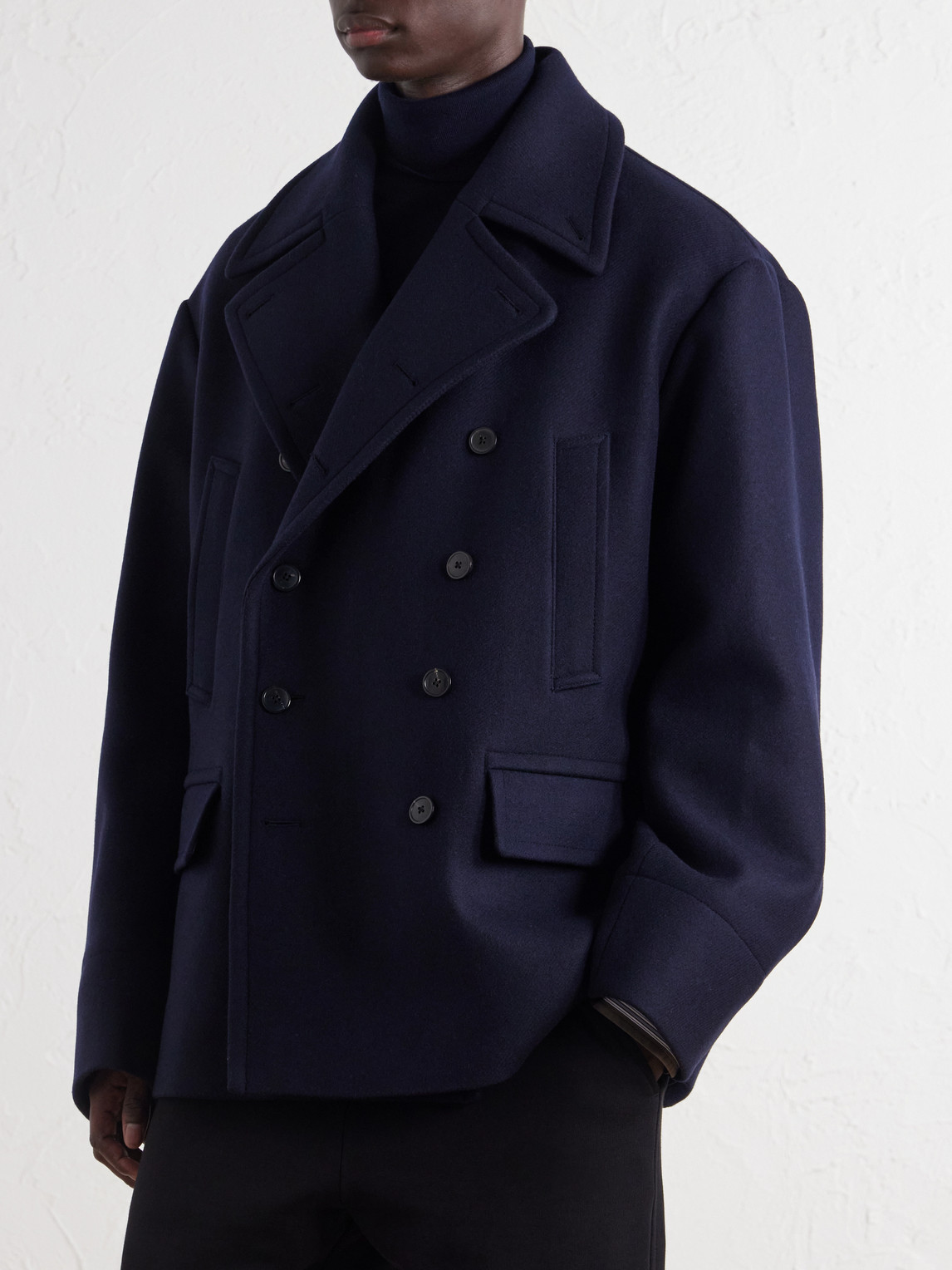 Double-Breasted Wool-Blend Coat