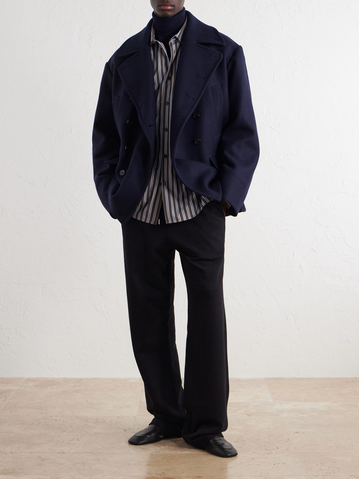 Double-Breasted Wool-Blend Coat