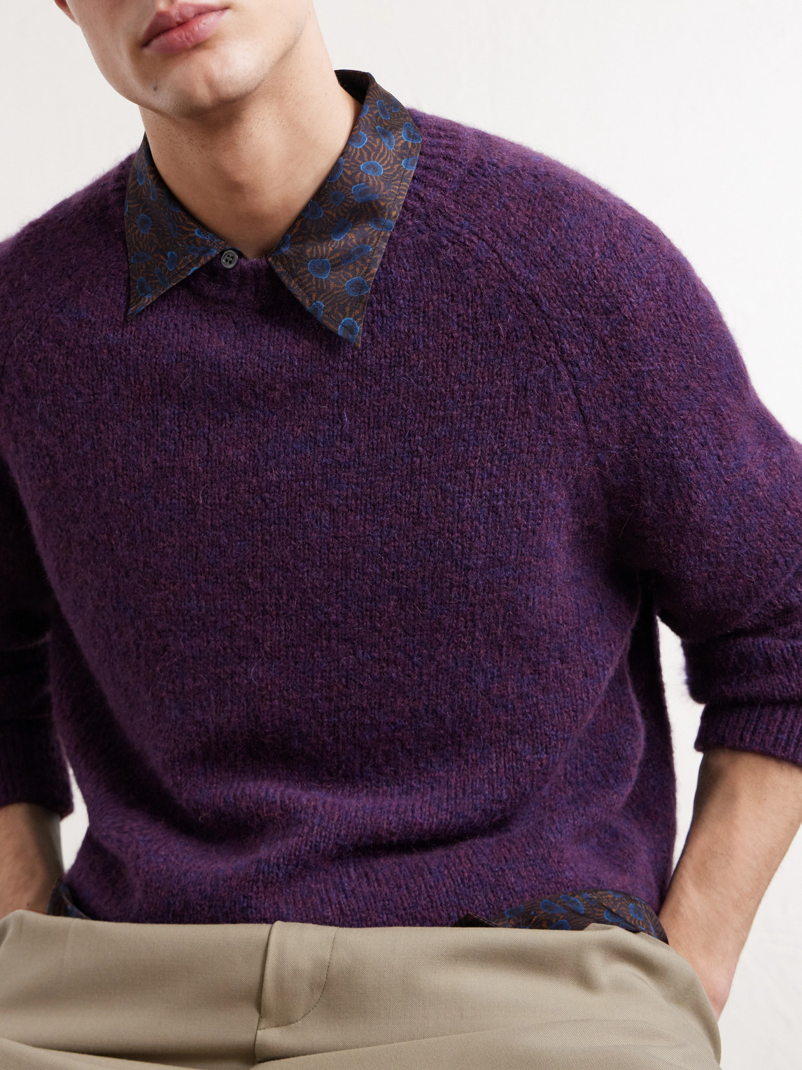 Brushed Alpaca-Blend Sweater