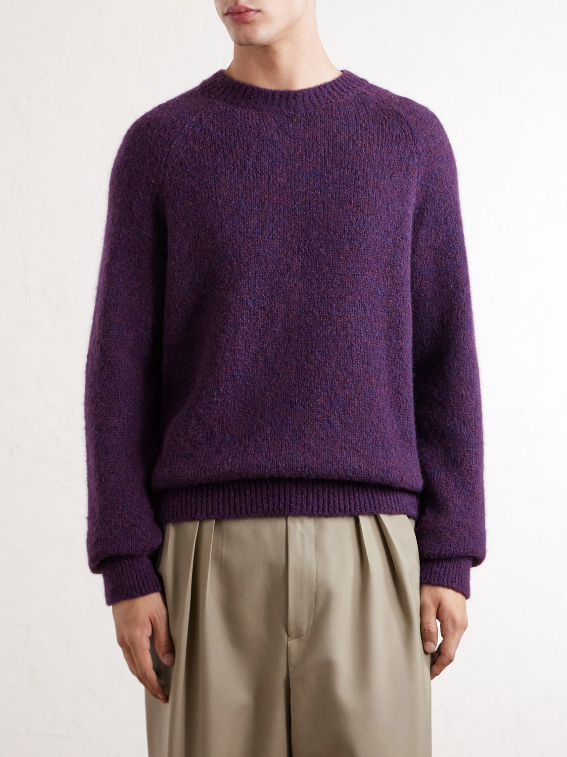 Brushed Alpaca-Blend Sweater