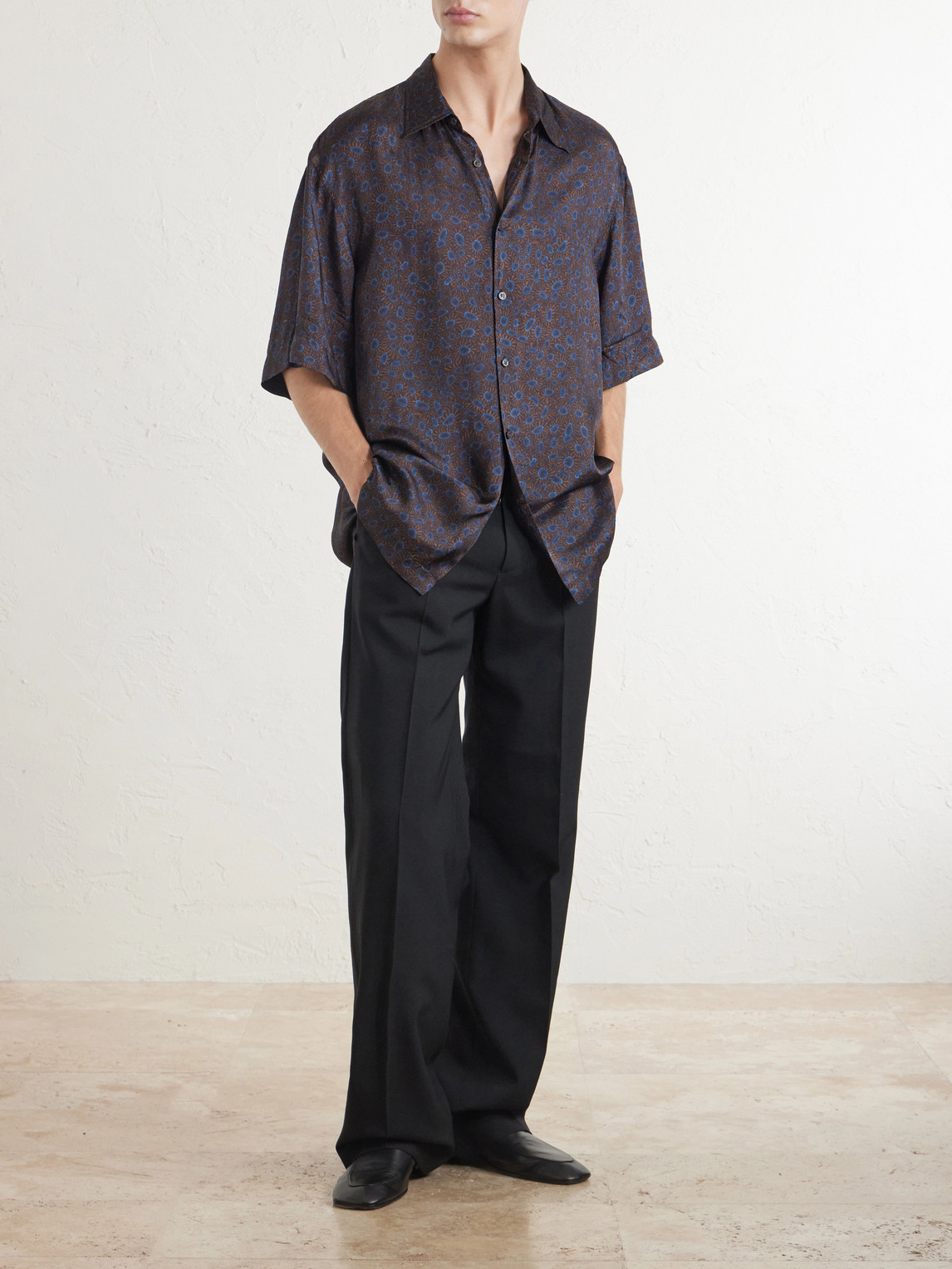 Camp-Collar Printed