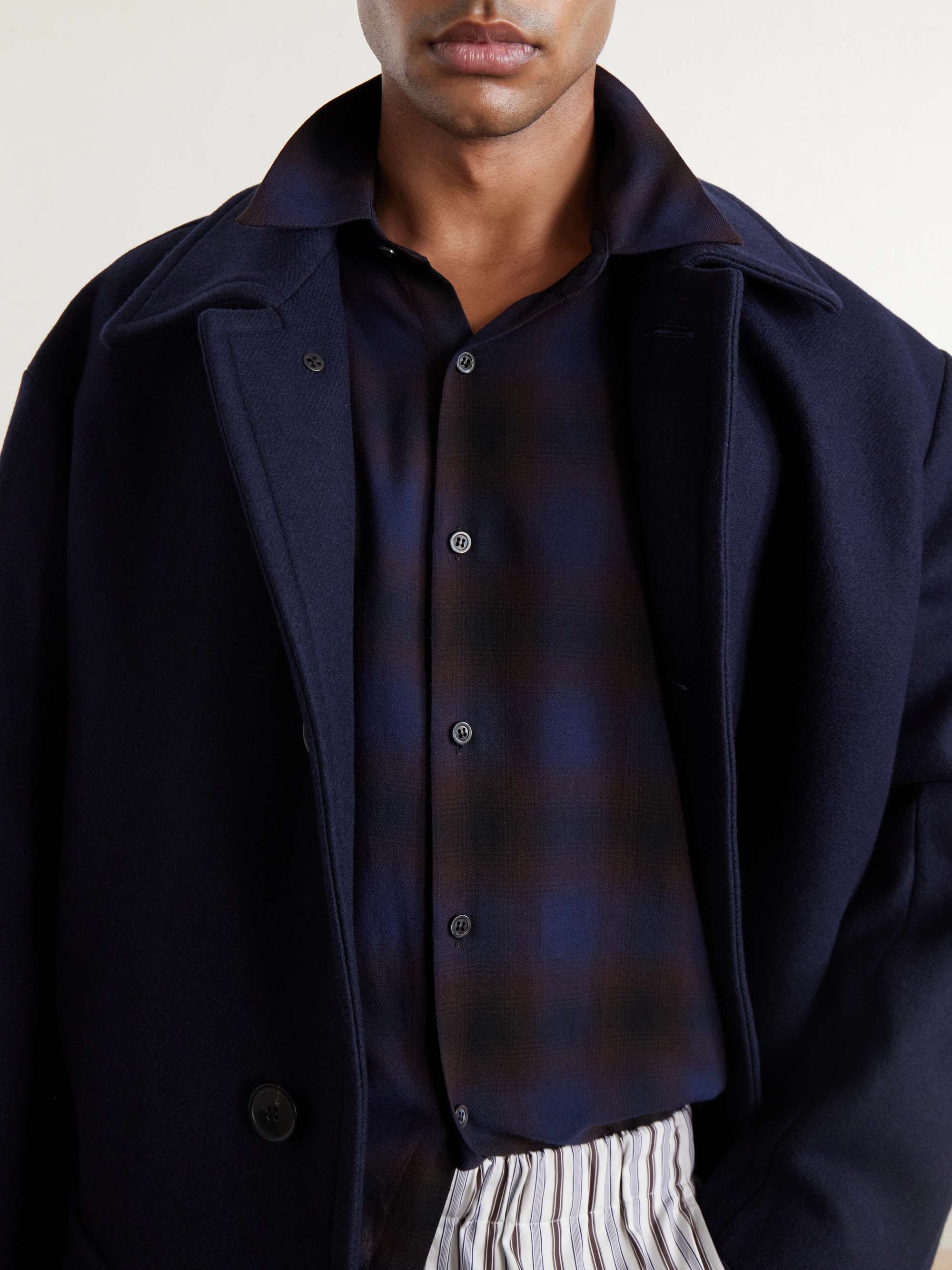 DRIES VAN NOTEN Checked Twill Shirt for Men | MR PORTER