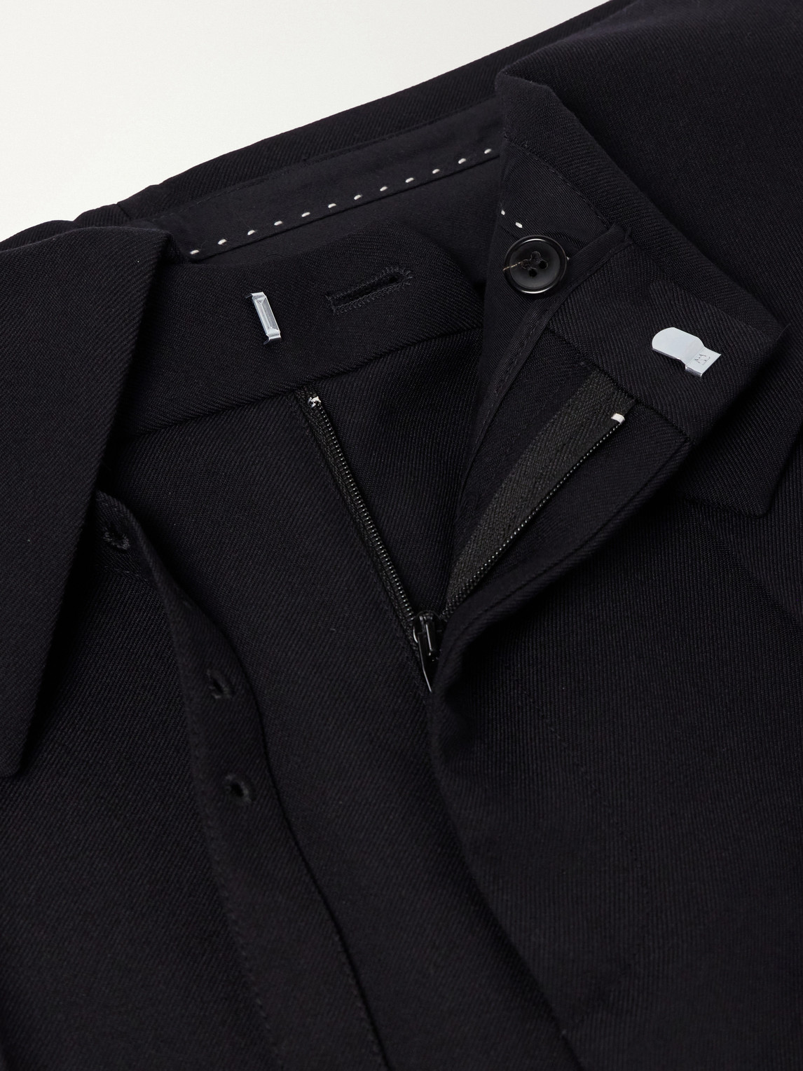 Flared Belted Wool-Twill Trousers