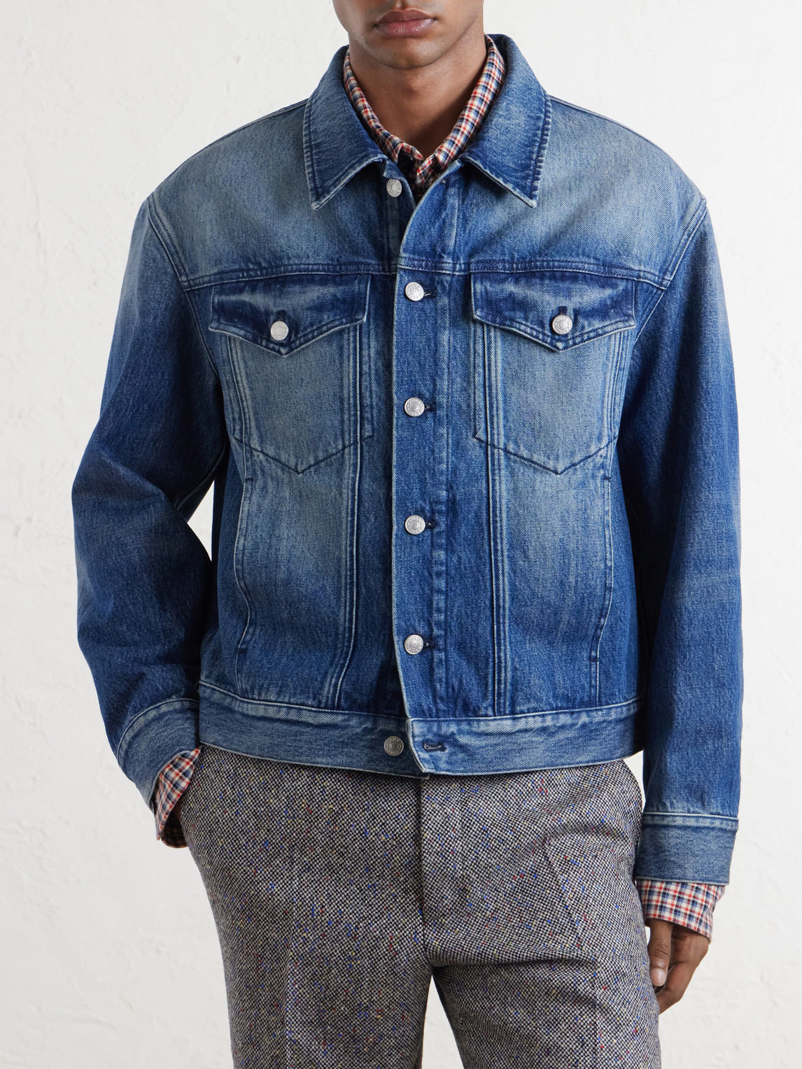 Panelled Cotton-Denim Trucker Jacket