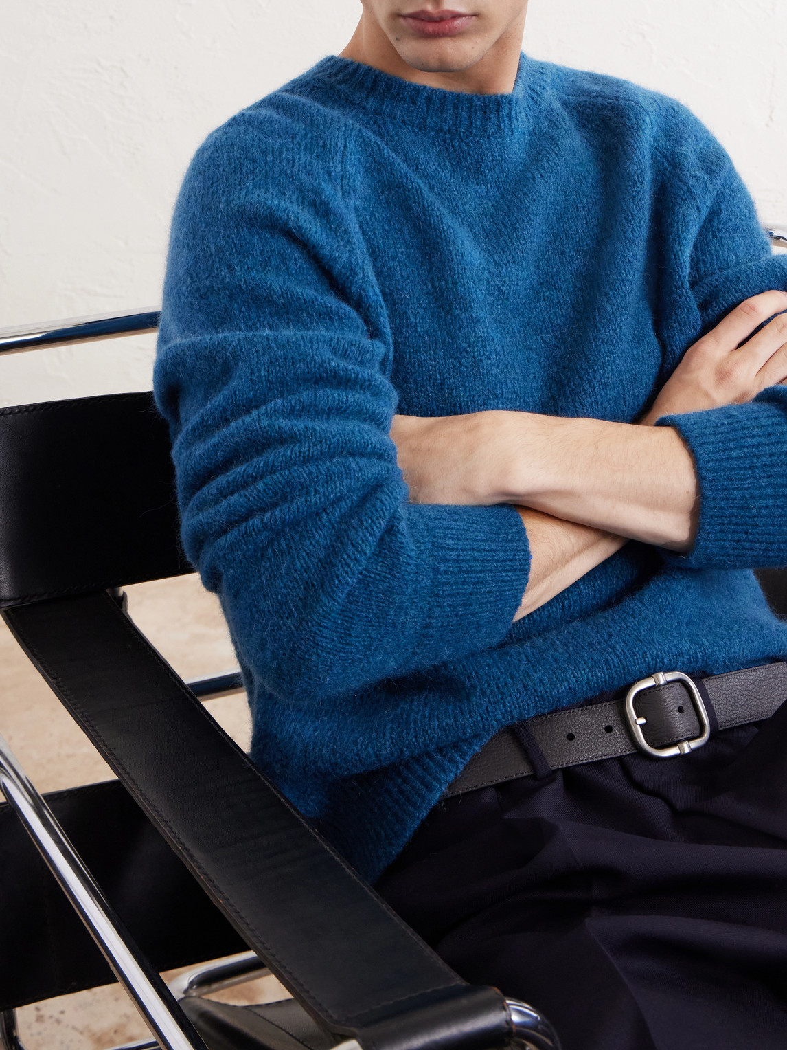 Brushed Alpaca-Blend Sweater