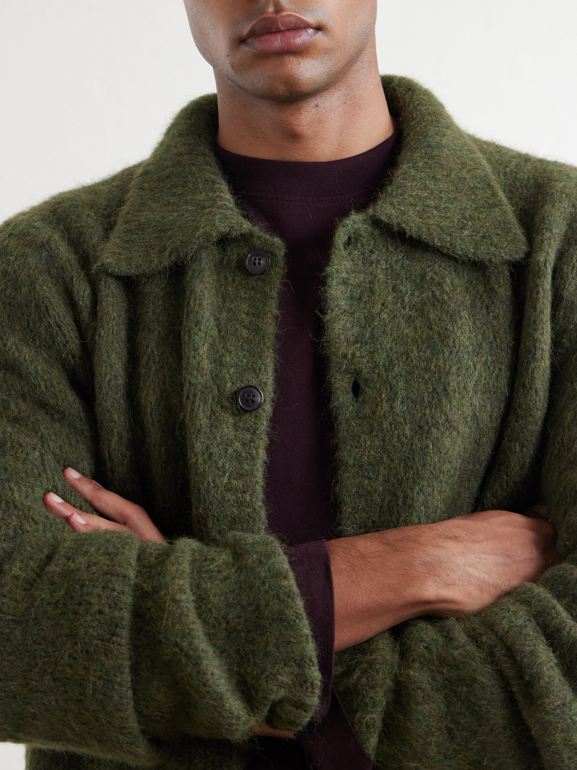 Mora Cropped Alpaca-Blend Cardigan