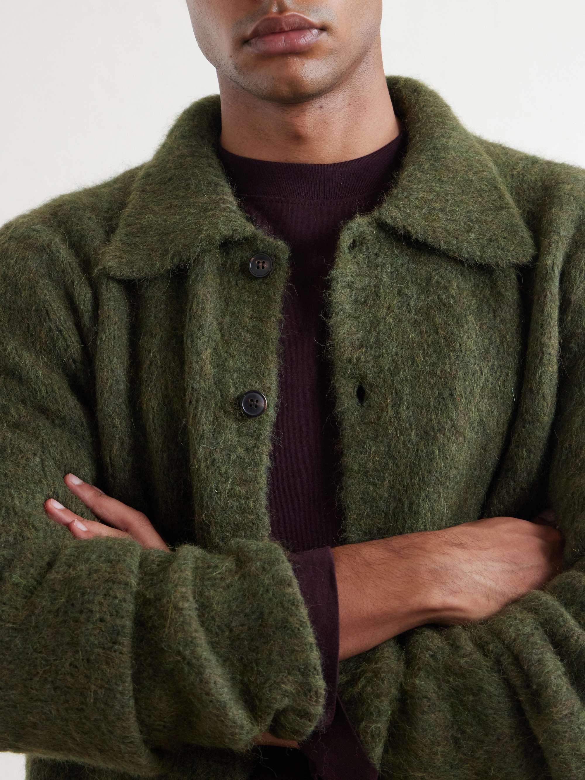 DRIES VAN NOTEN Mora Cropped Alpaca-Blend Cardigan for Men | MR PORTER