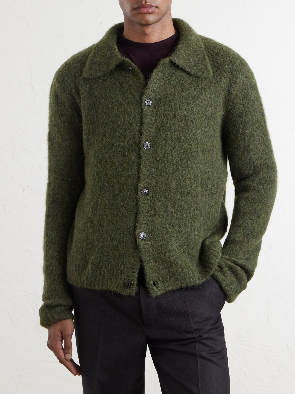 Mora Cropped Alpaca-Blend Cardigan