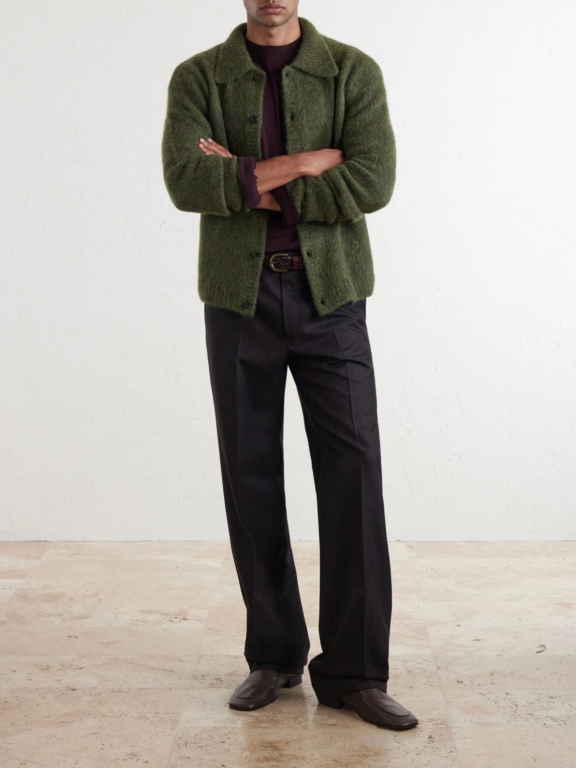 Mora Cropped Alpaca-Blend Cardigan
