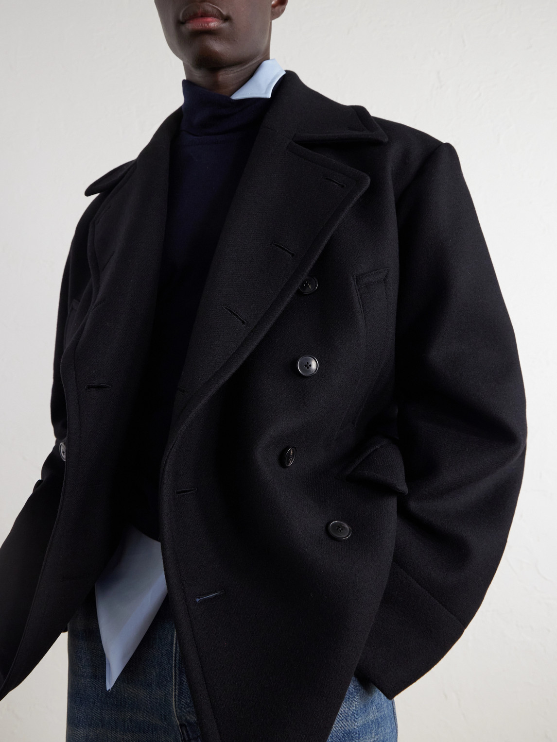 Double-Breasted Wool-Blend Coat