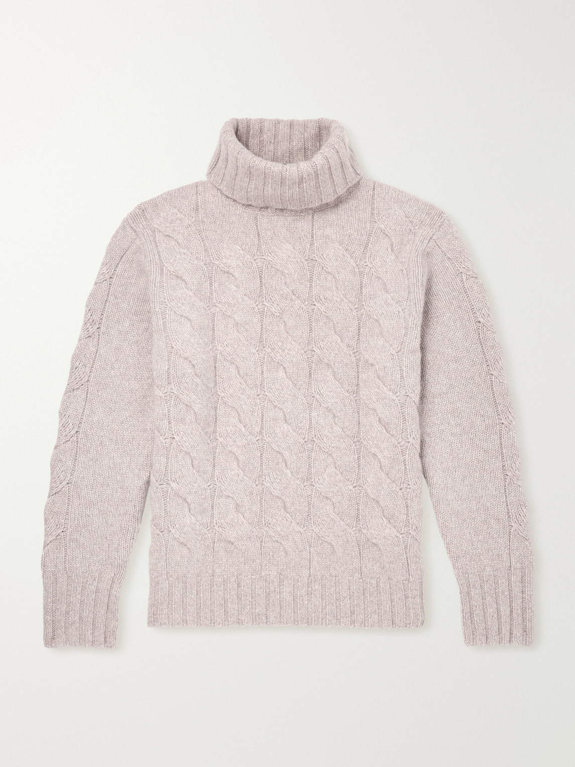 Cashmere Cable-Knit Rollneck Sweater