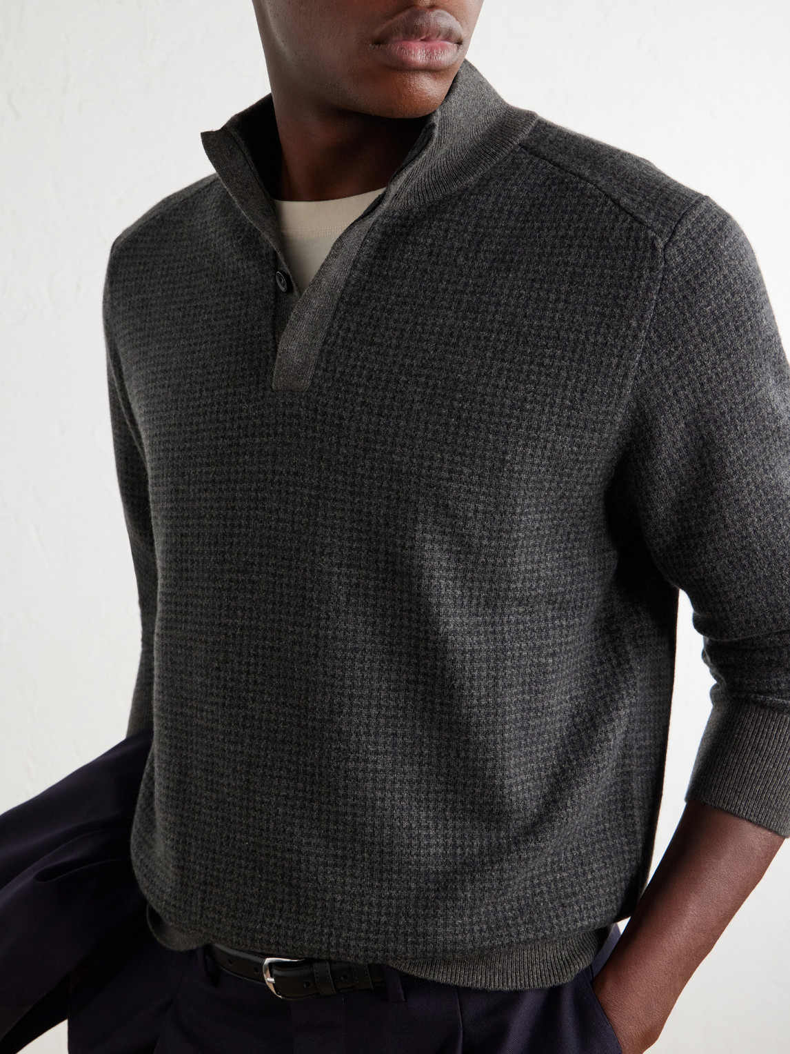 Houndstooth Cashmere Sweater