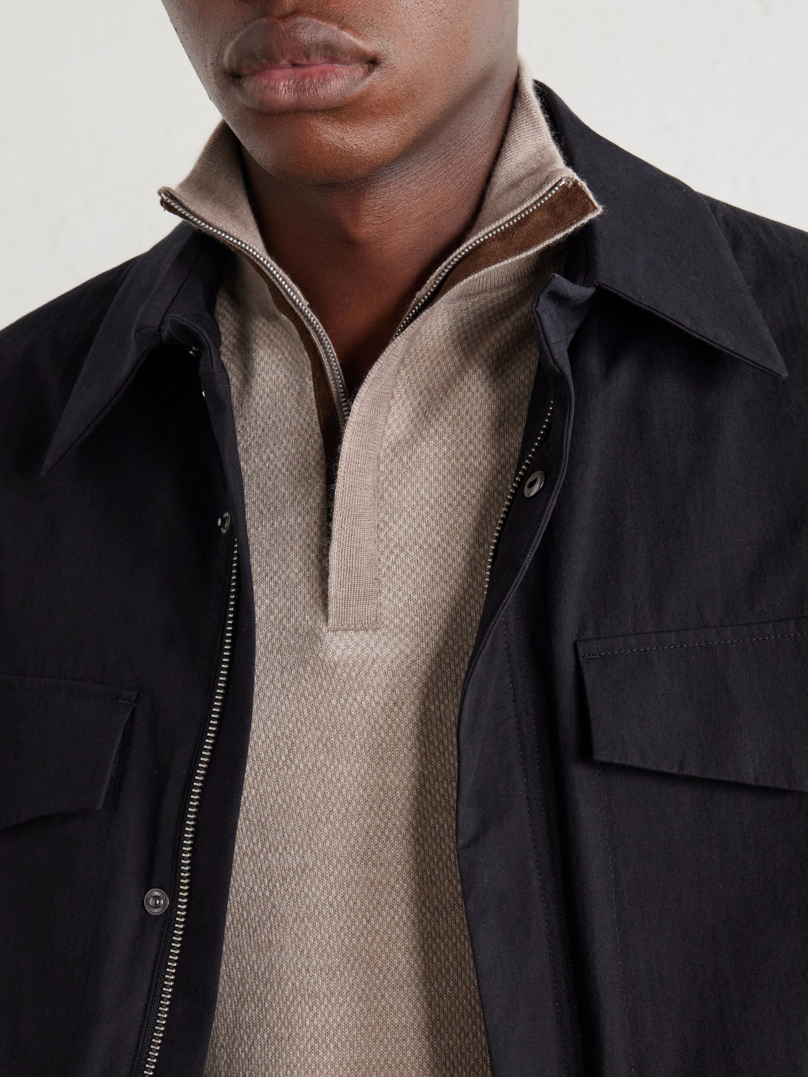 Regent Cashmere And Silk-Blend Half Zip-Up Sweater