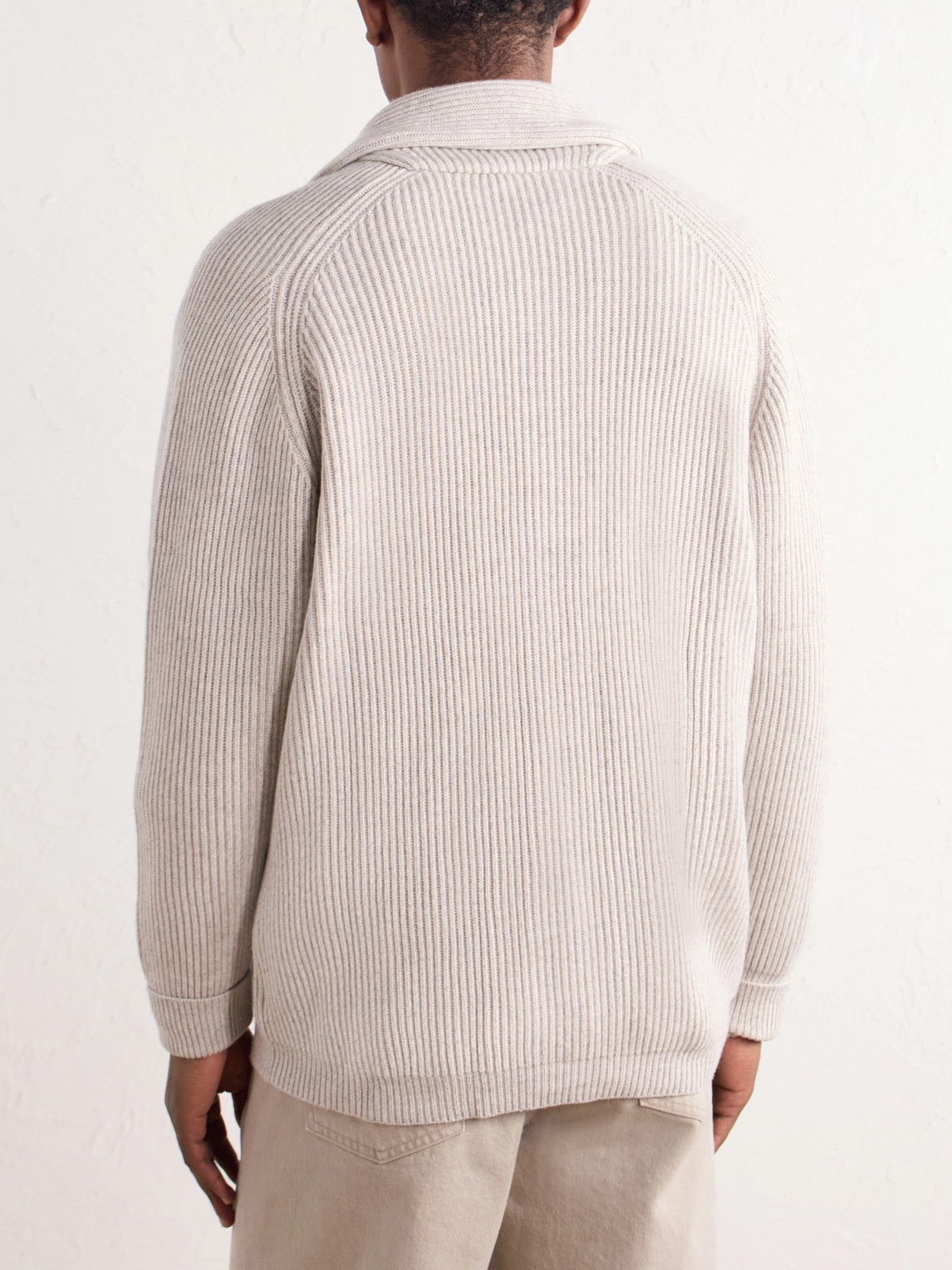 Kensington Shawl-Collar Ribbed Cashmere Cardigan