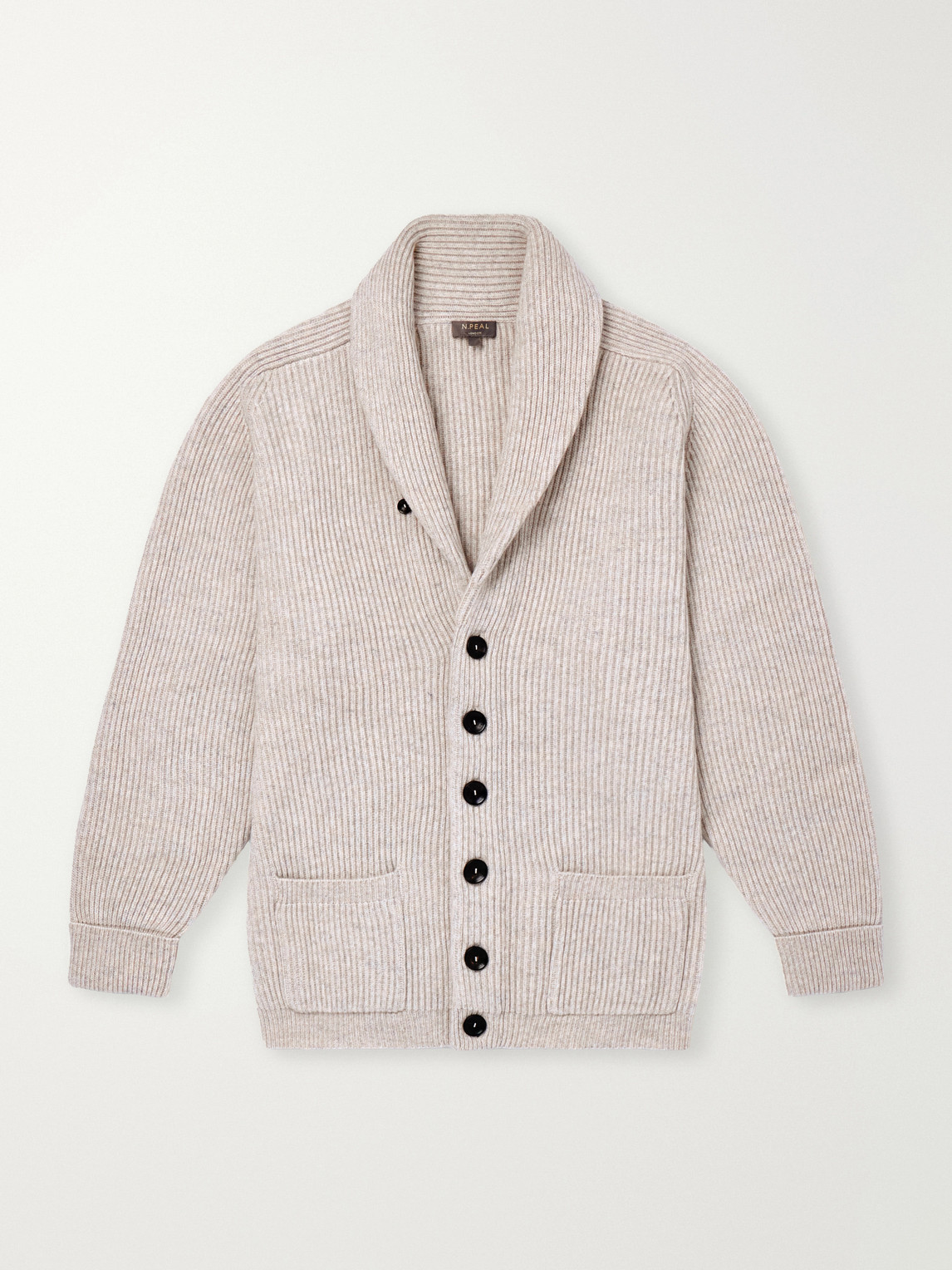 Kensington Shawl-Collar Ribbed Cashmere Cardigan