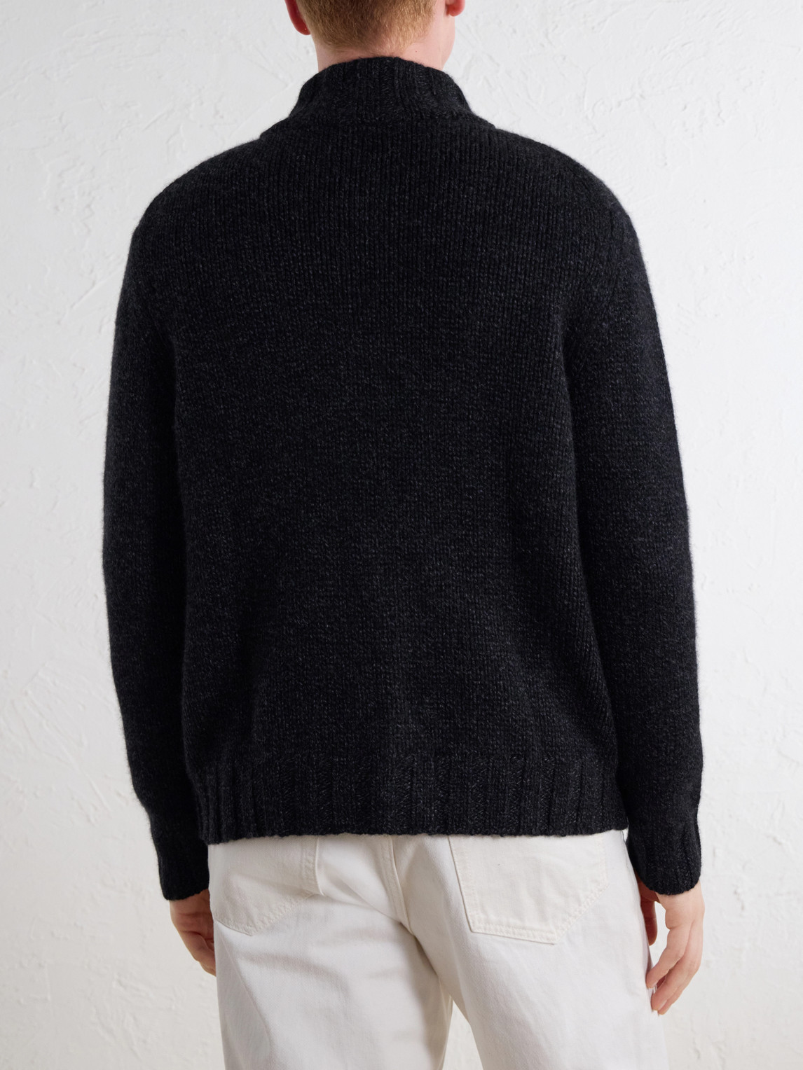 Shearling-Trimmed Cashmere Cardigan