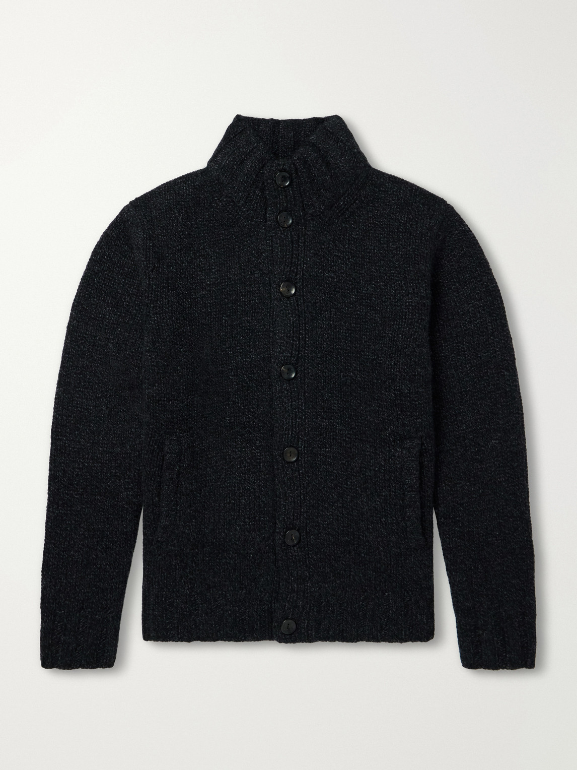 Shearling-Trimmed Cashmere Cardigan