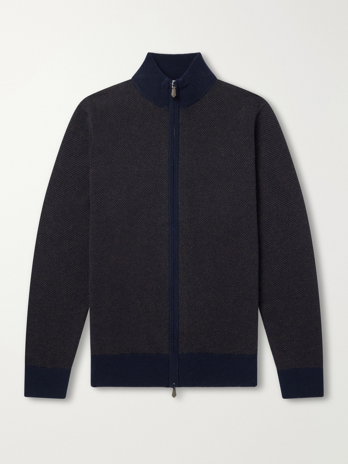Knightsbridge Jacquard Cashmere Zip-Up Cardigan