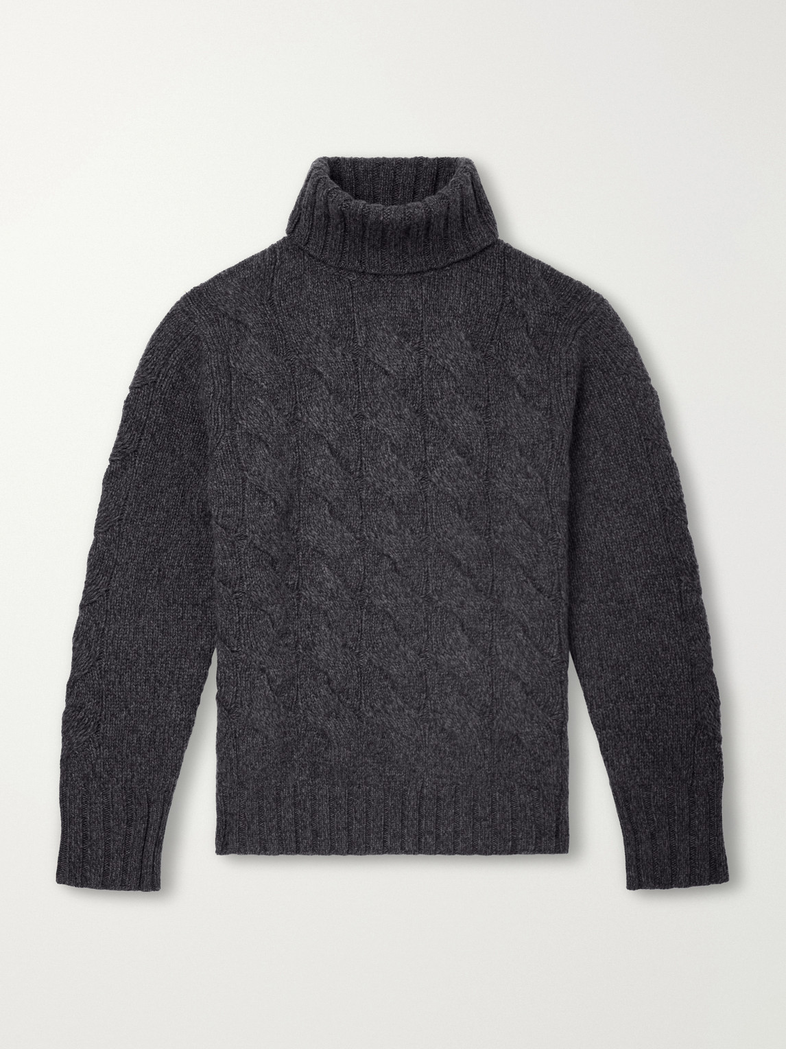 Cashmere Cable-Knit Rollneck Sweater