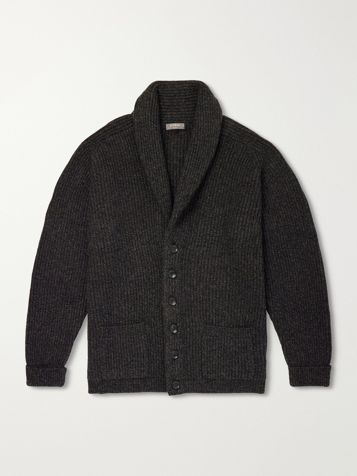Kensington Shawl-Collar Ribbed Cashmere Cardigan