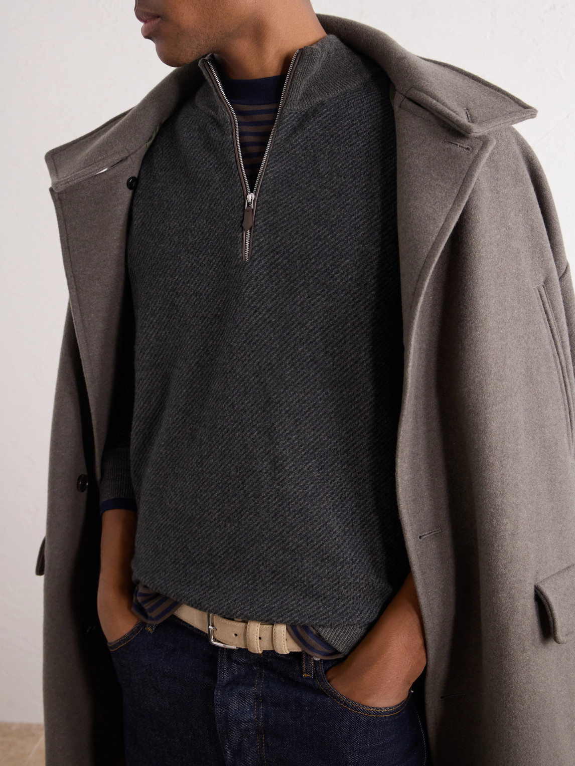 Temple Cashmere Half-Zip Sweater