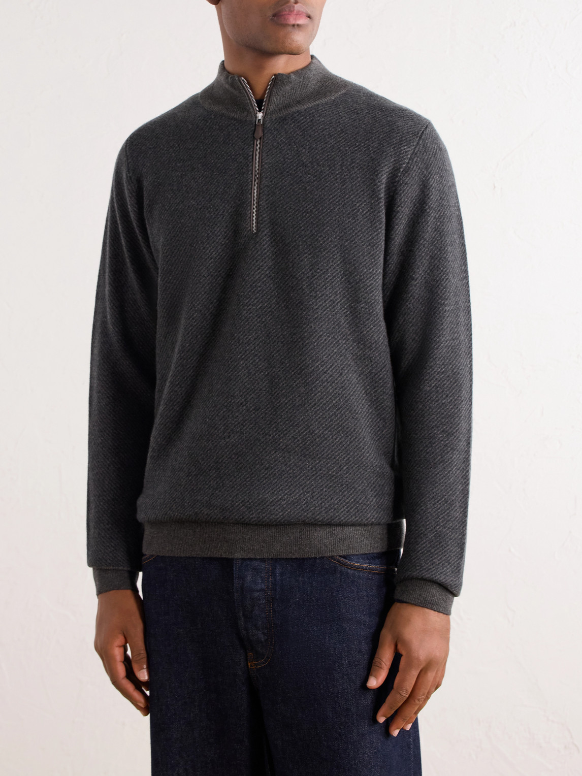 Temple Cashmere Half-Zip Sweater
