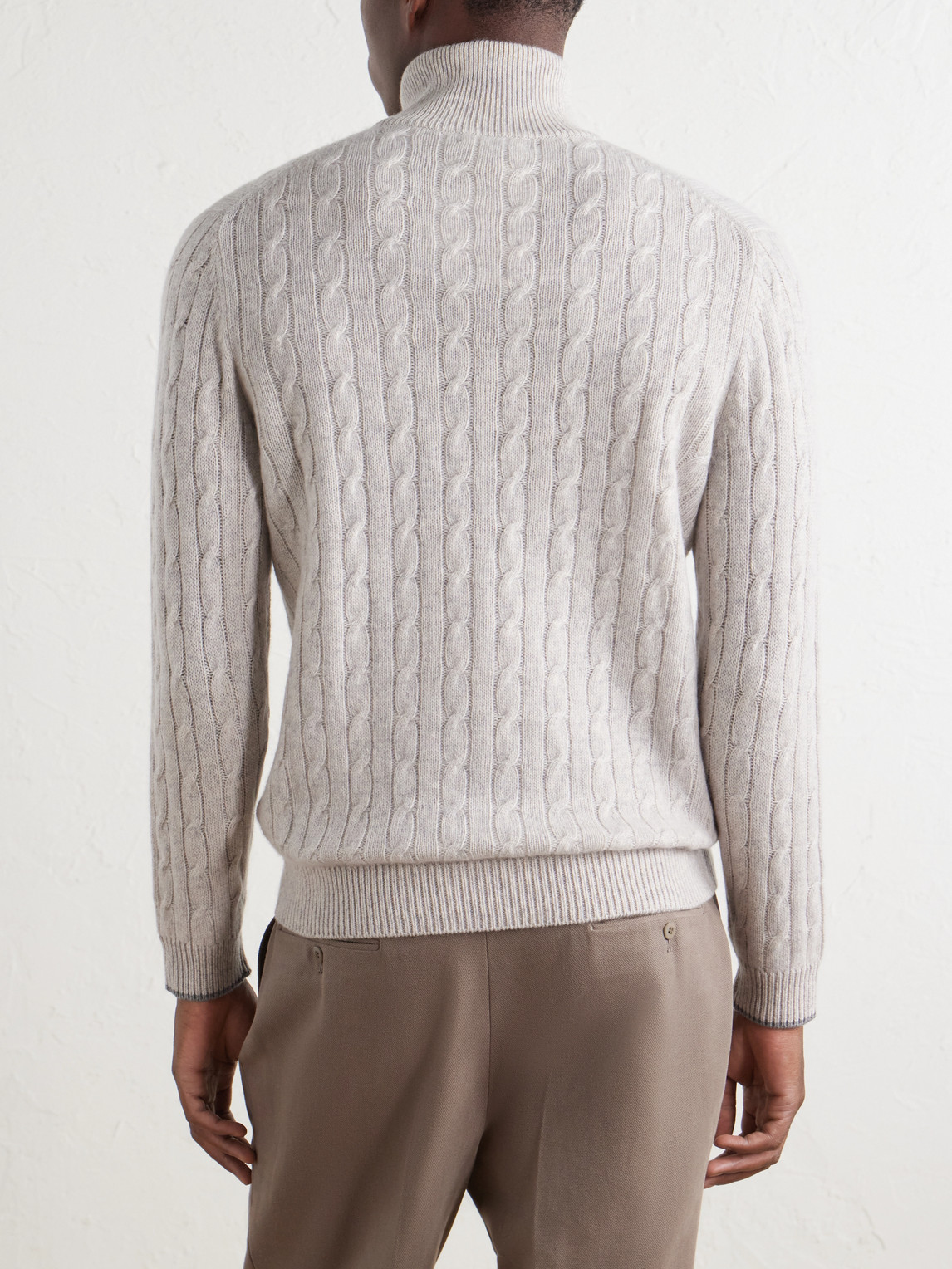 Albemarle Cable Cashmere Half-Zip Sweater