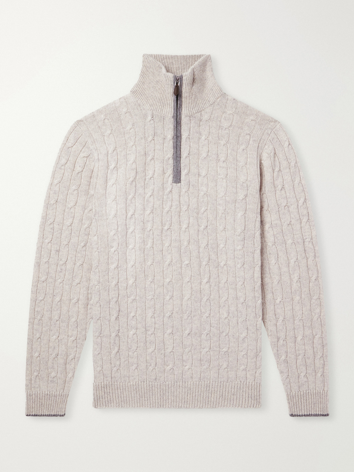 Albemarle Cable Cashmere Half-Zip Sweater