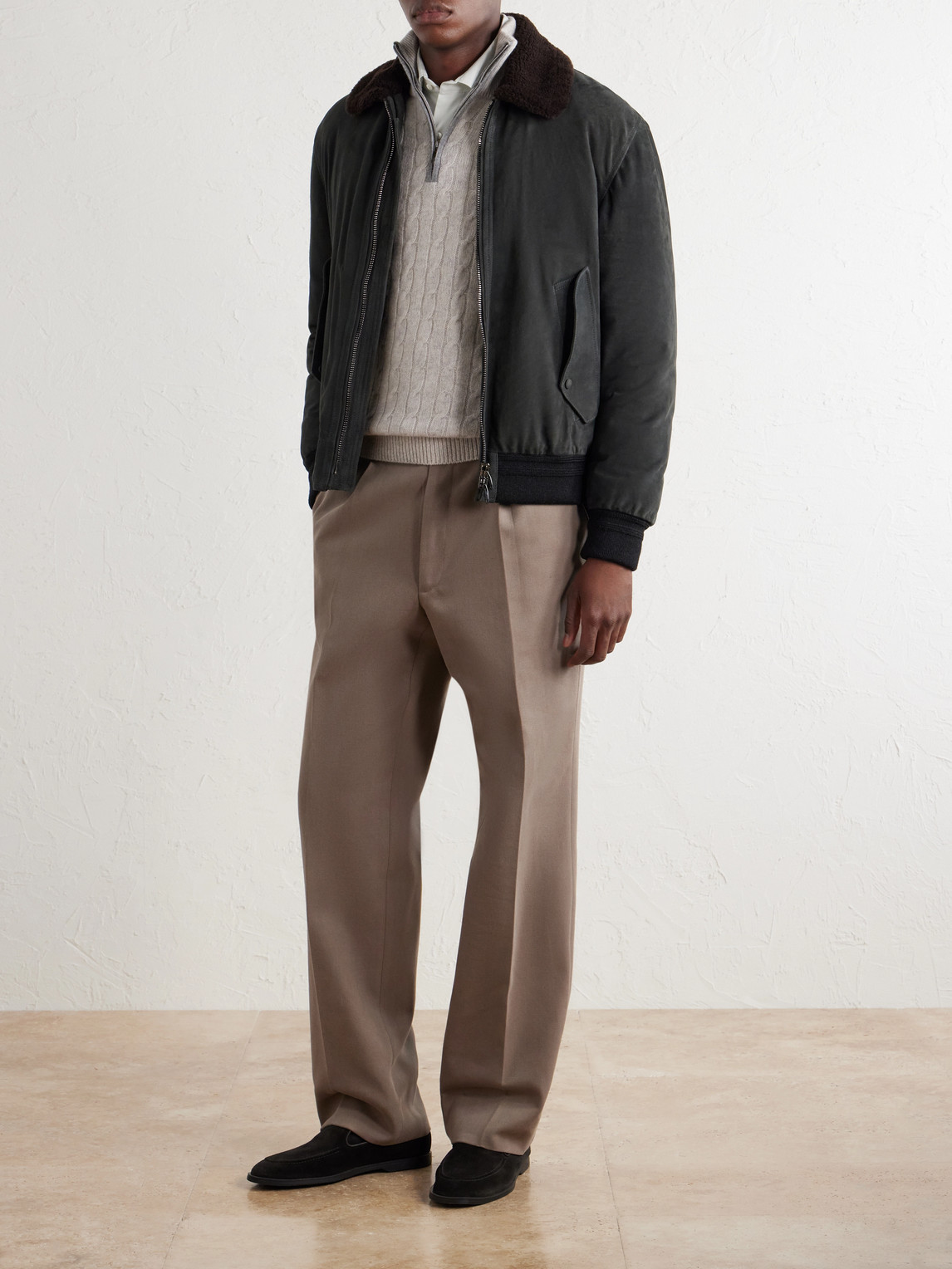 Albemarle Cable Cashmere Half-Zip Sweater
