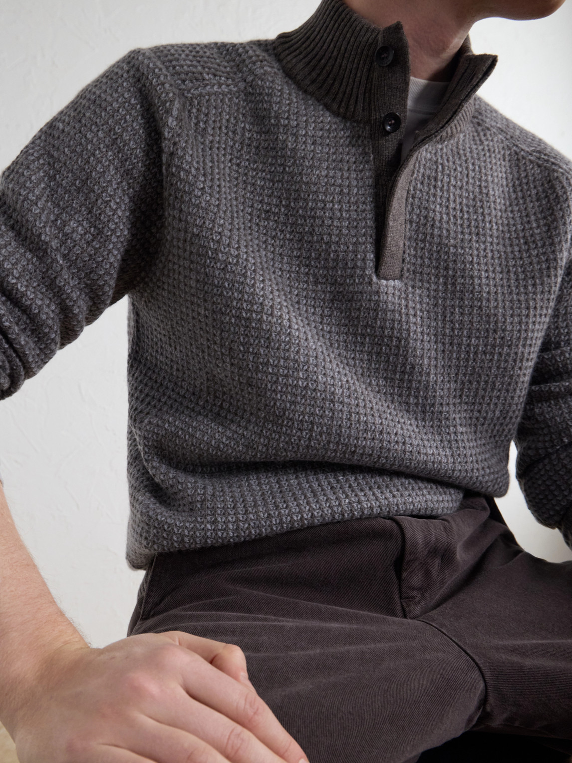 Waffle-Knit Cashmere Sweater