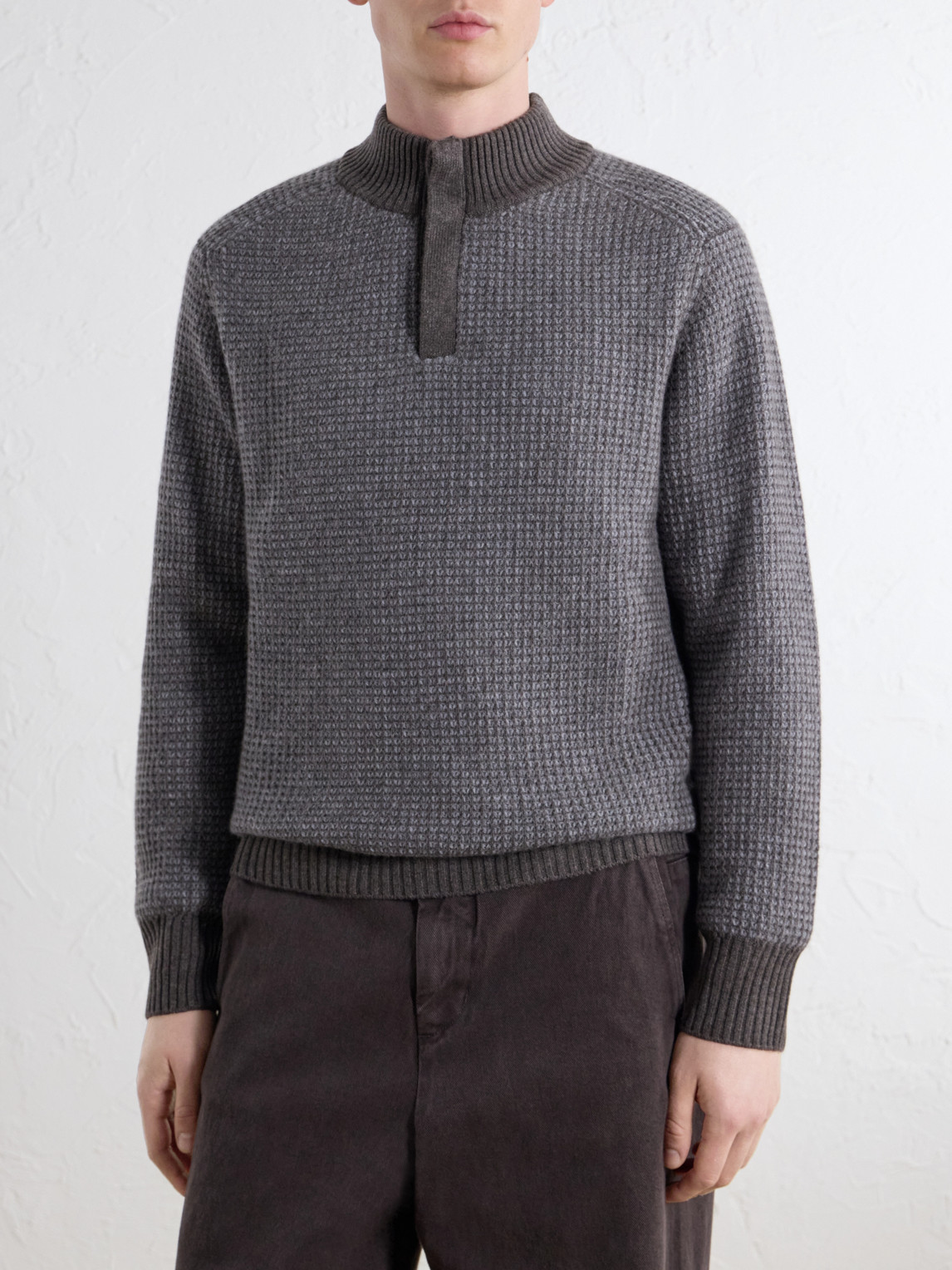 Waffle-Knit Cashmere Sweater