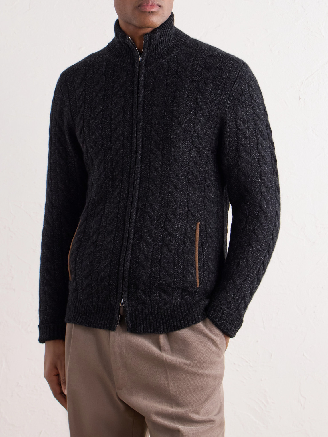 Richmond Cable-Knit Cashmere Cardigan