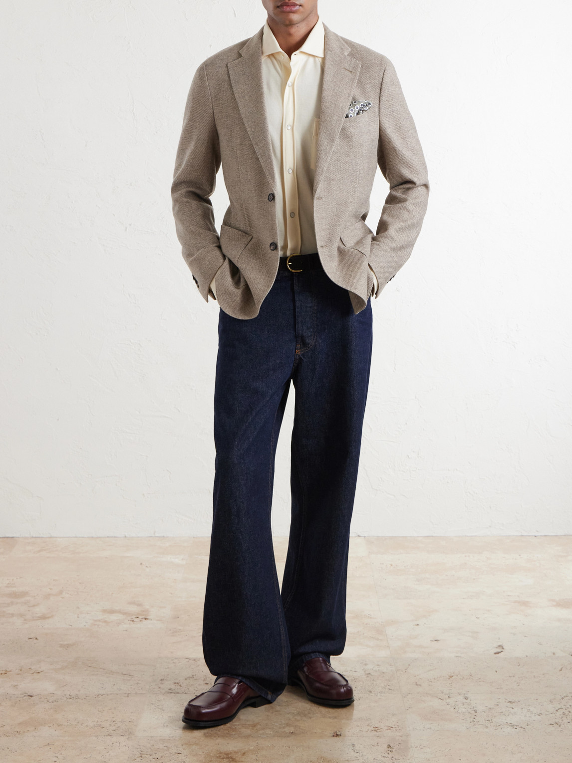 Slowear Cotton, Wool and Cashmere- Blend Jacquard Blazer - Men | Thumbnail 2 Slowear Cotton, Wool and Cashmere- Blend Jacquard Blazer - Men | Thumbnail 2