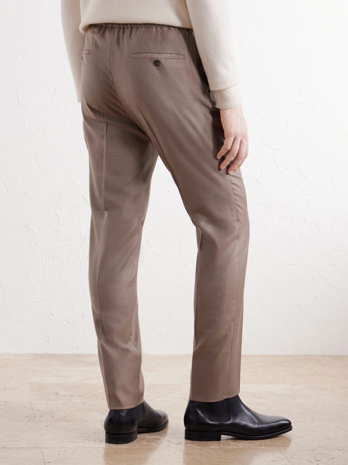 Tapered Wool And Silk-Blend Twill Drawstring Trousers