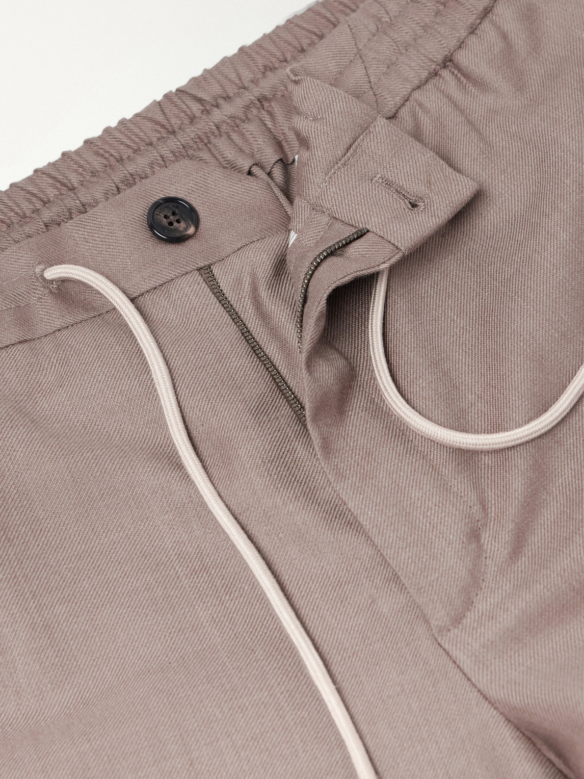 Tapered Wool And Silk-Blend Twill Drawstring Trousers