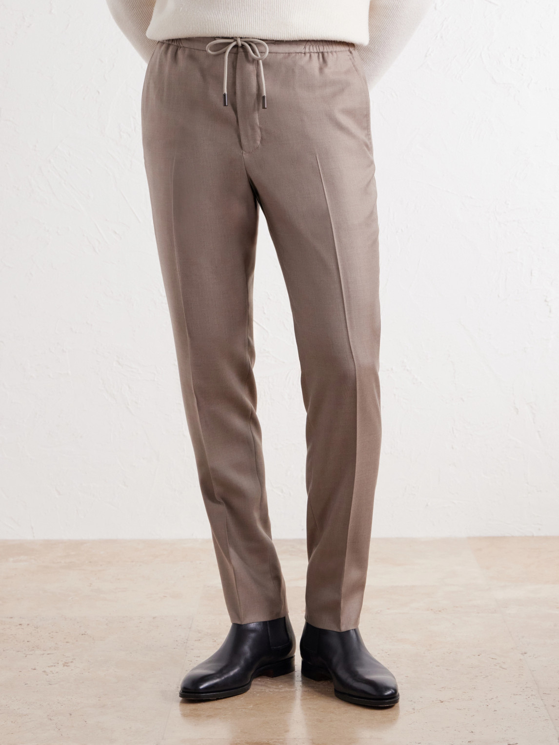Tapered Wool And Silk-Blend Twill Drawstring Trousers