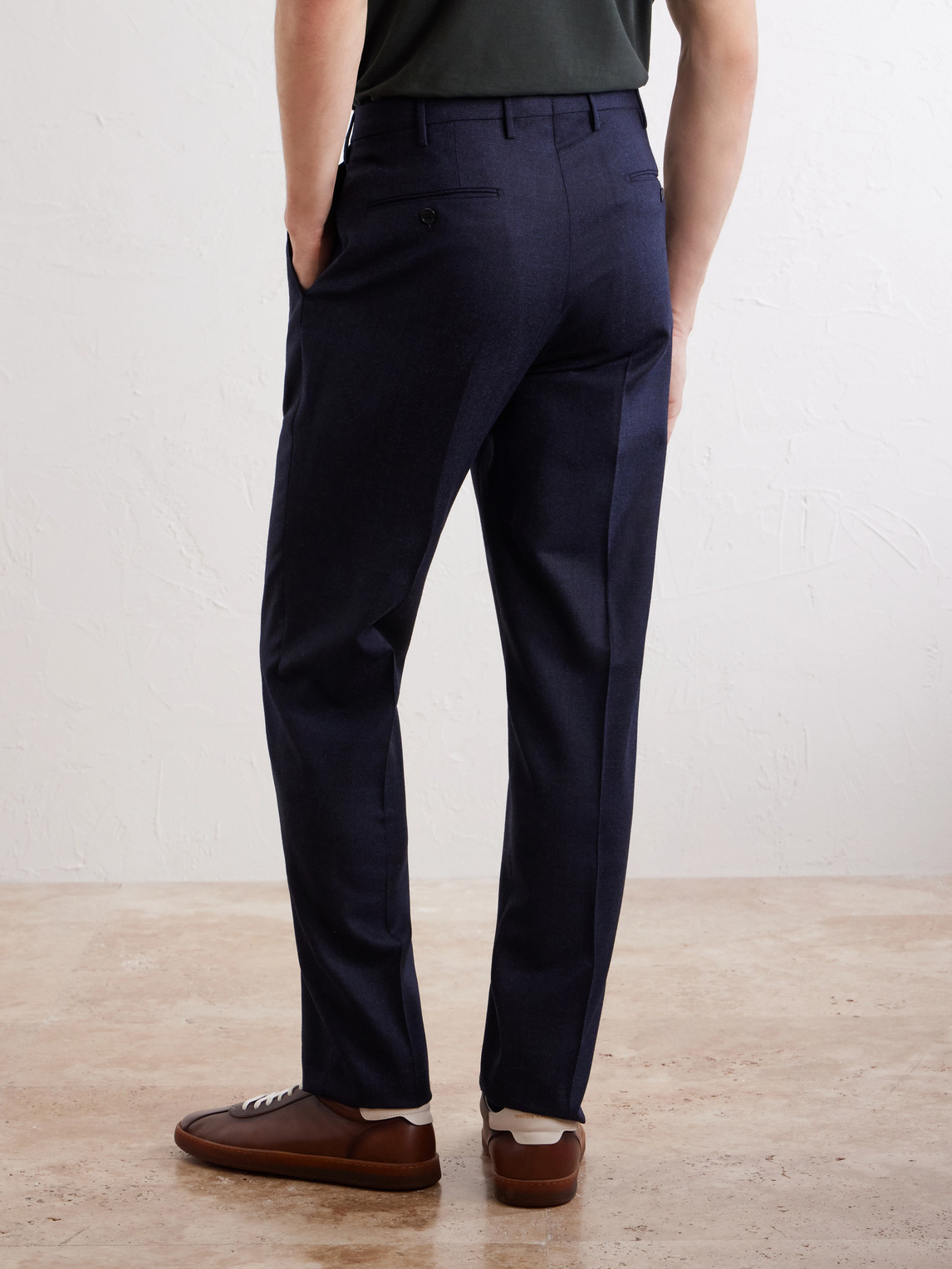 Incotex Straight-Leg Wool And Cashmere-Blend Trousers