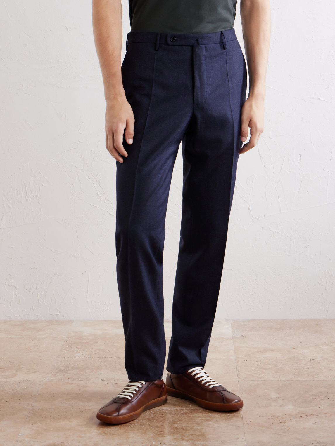 Incotex Straight-Leg Wool And Cashmere-Blend Trousers