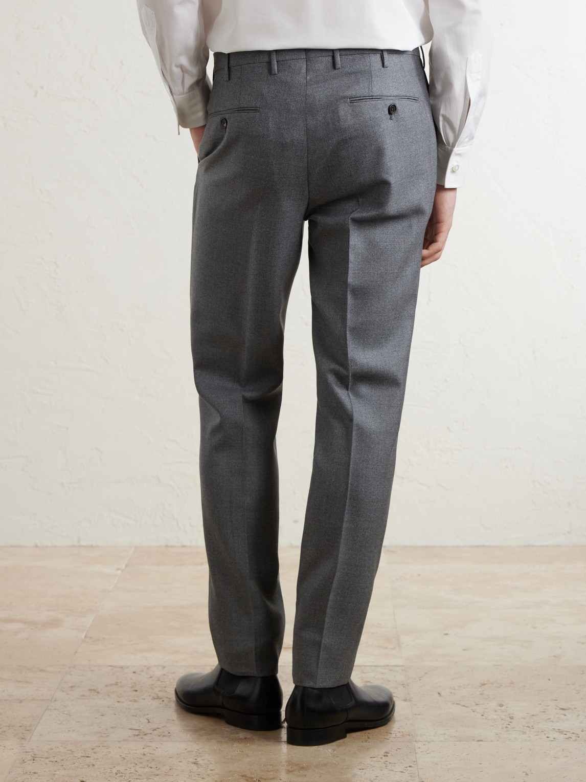 Incotex Straight-Leg Wool-Canvas Trousers