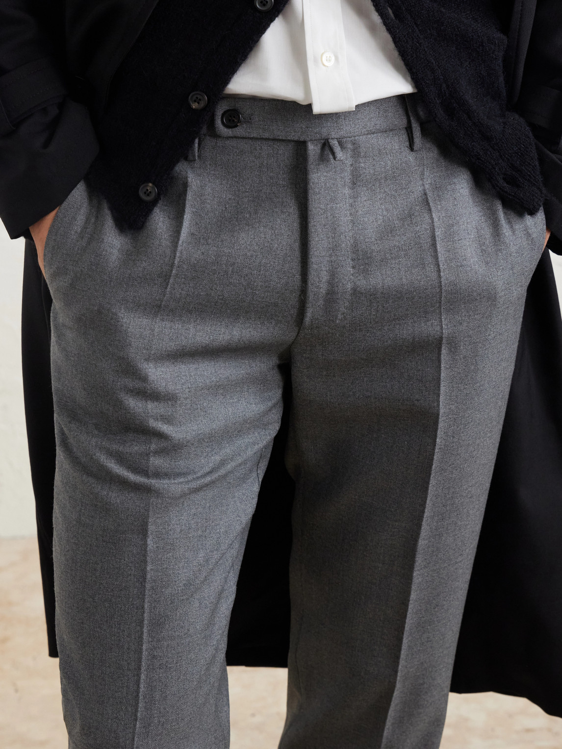 Incotex Straight-Leg Wool-Canvas Trousers