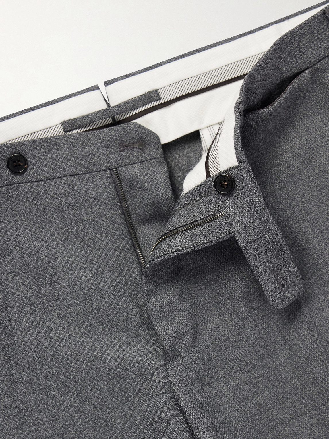 Incotex Straight-Leg Wool-Canvas Trousers