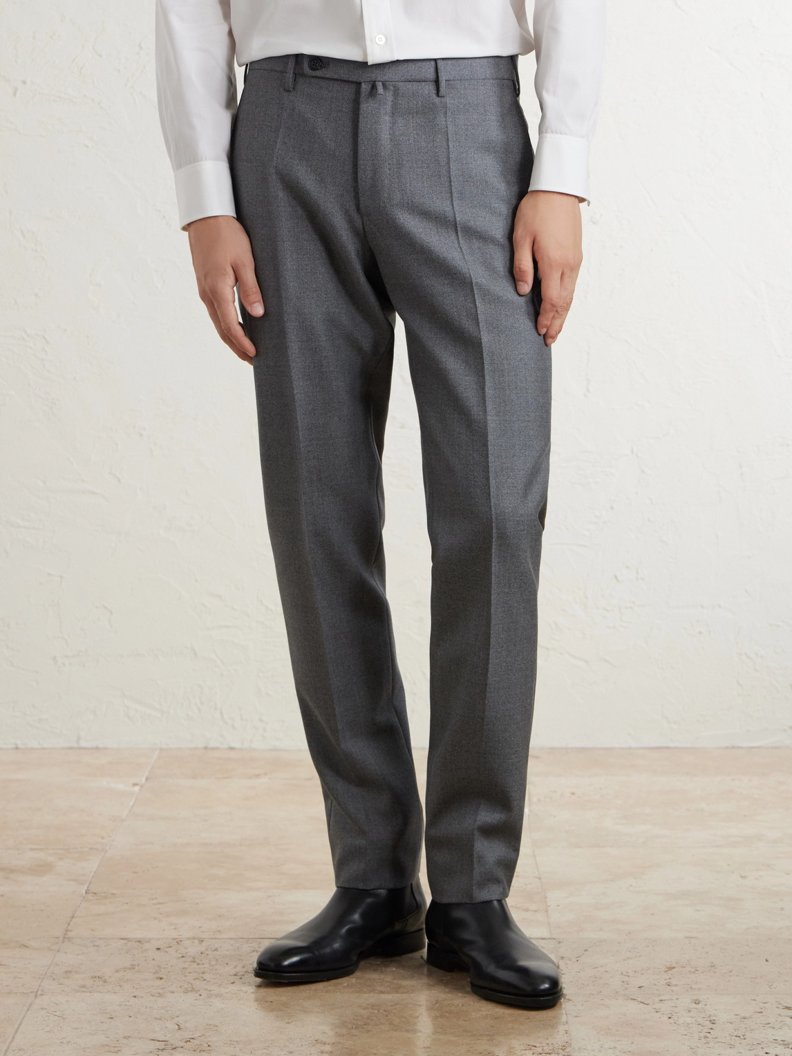 Incotex Straight-Leg Wool-Canvas Trousers
