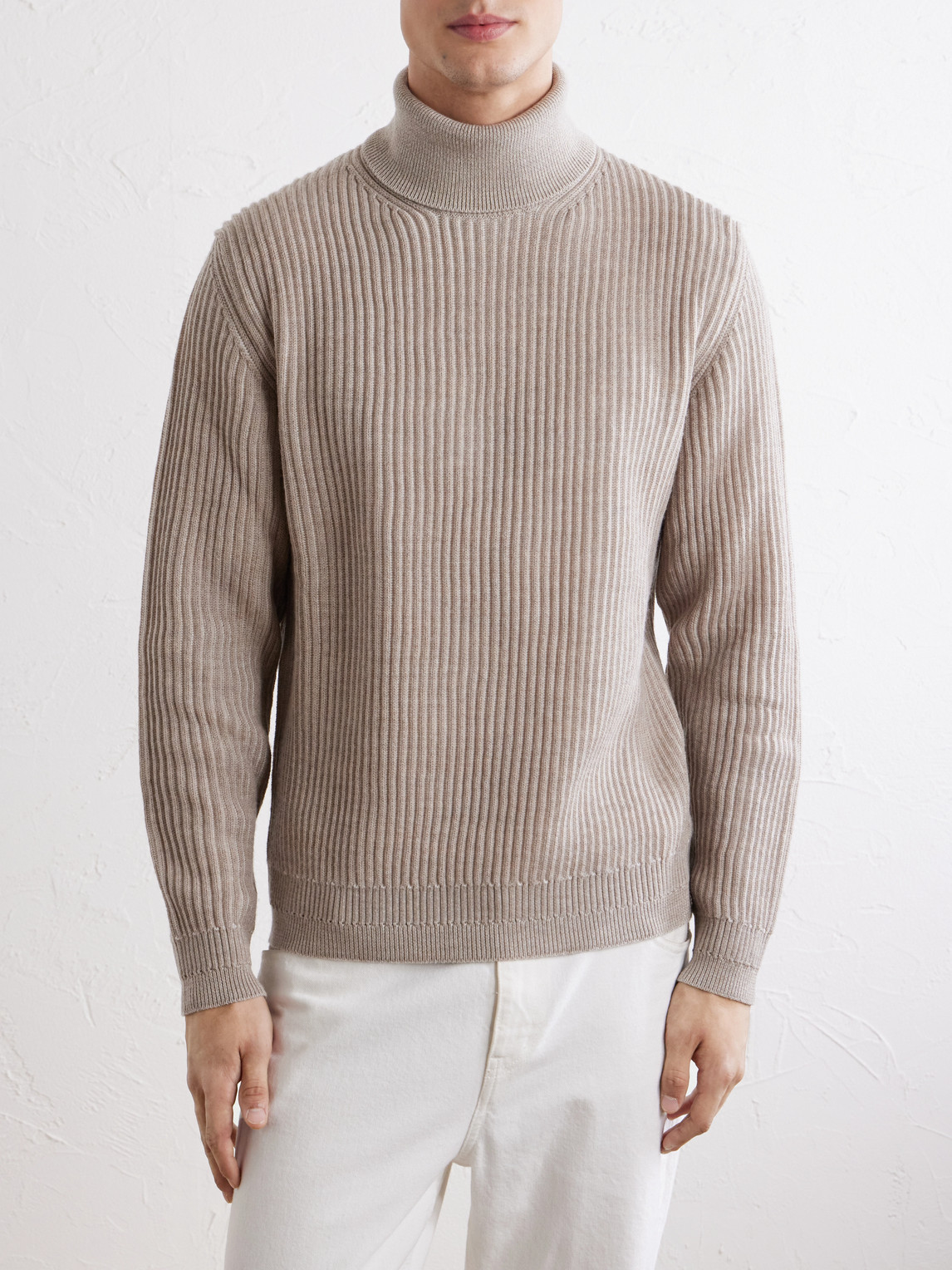 Zanone Slim-Fit Ribbed Virgin Wool Rollneck Sweater