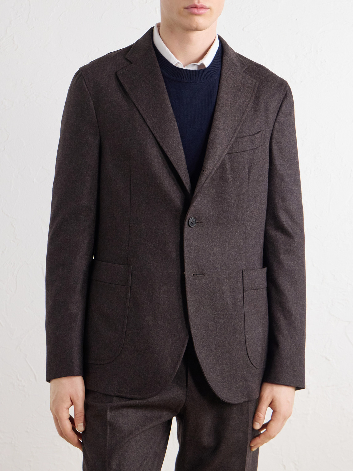 Incotex Wool-Blend Flannel Suit Jacket