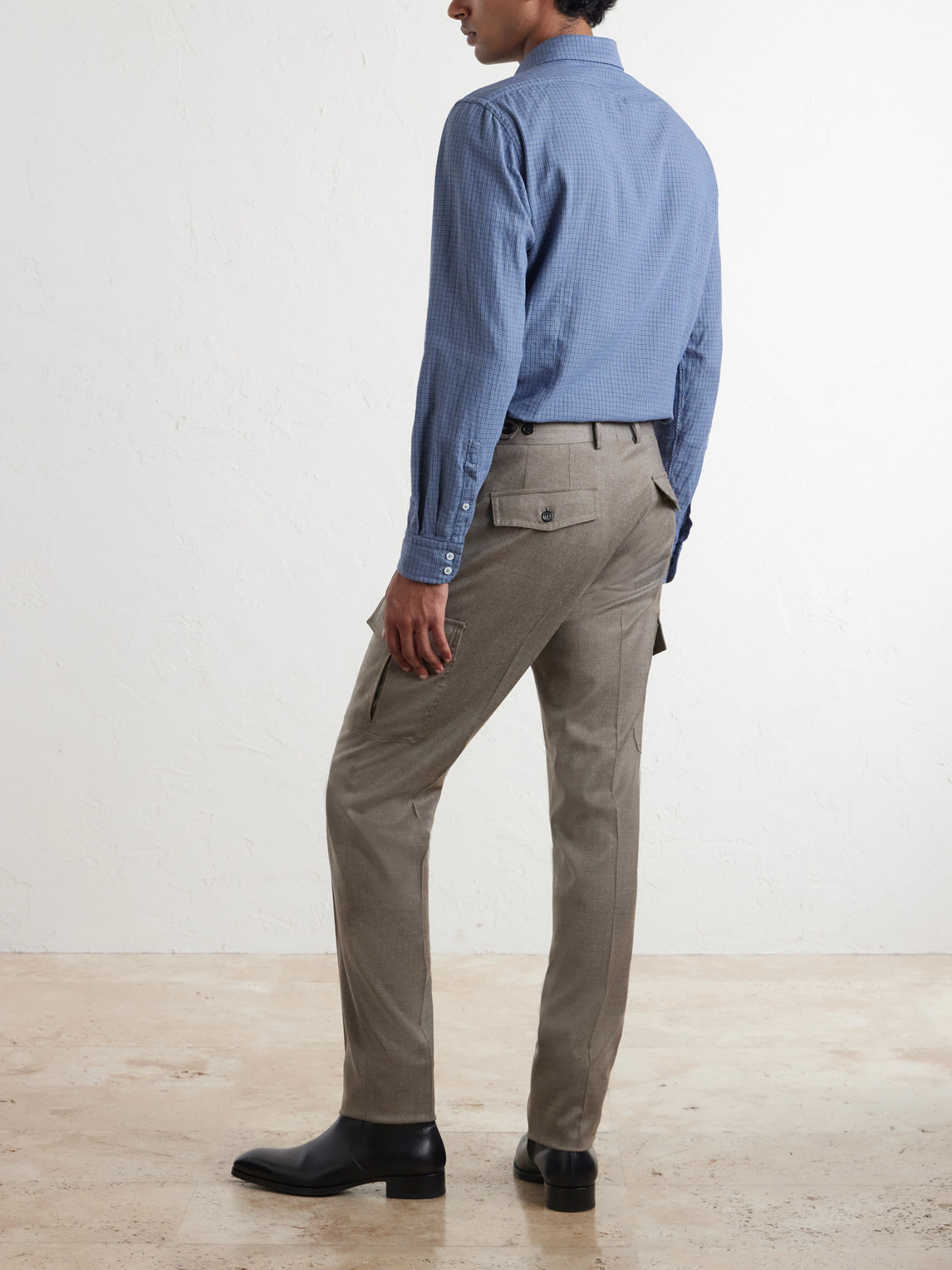 Incotex Tapered Wool-Blend Flannel Trousers