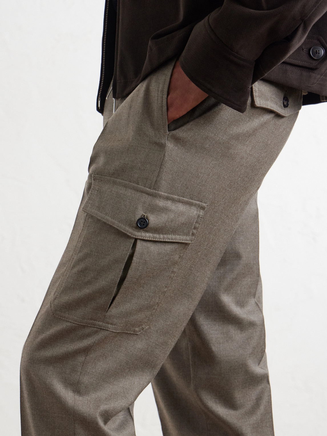 Incotex Tapered Wool-Blend Flannel Trousers