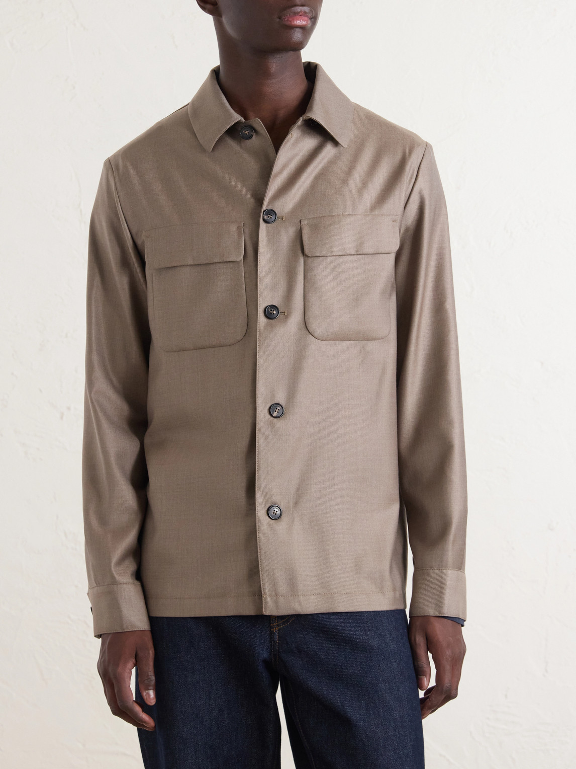 Incotex Wool And Silk-Blend Overshirt